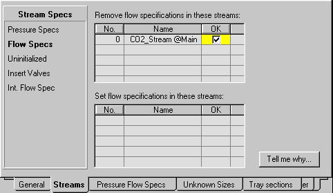 2-10 Dynamics Assistant Flow Specs Page The Flow Specs page, lists all the streams which have flow specifications either added or removed.