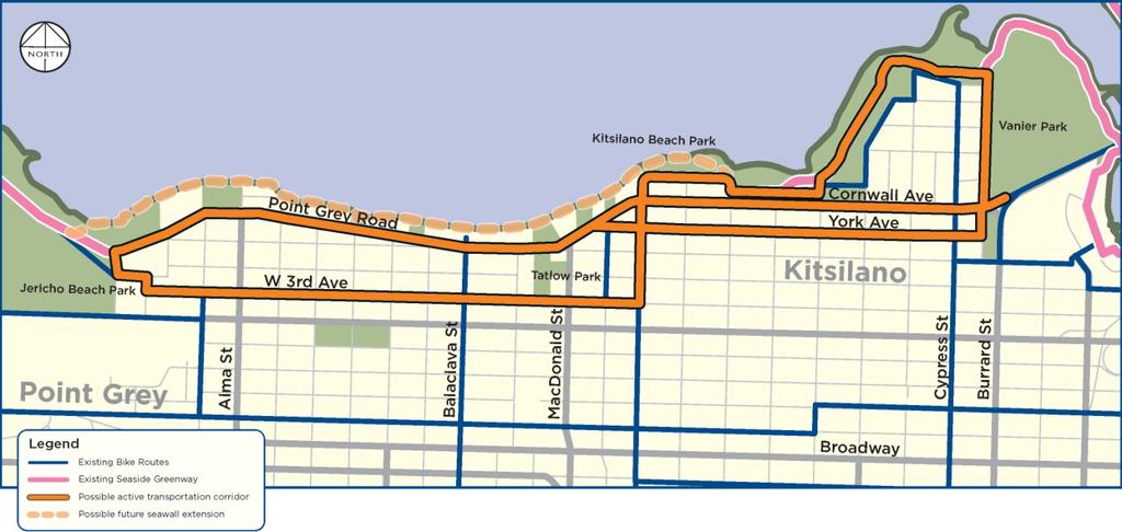 APPENDIX C PAGE 1 OF 2 Point Grey-Cornwall Active Transportation Corridor Phase 1 Route Assessment During Phase 1 consultation, staff suggested the route ideas shown in Figure C1 and listed below: