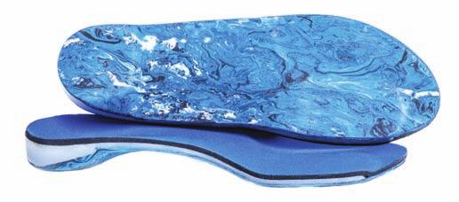 1/8 Blue Swirl Thermal Mold Athletic Shoes Designed For Active Patients That Have Mortons Toe Deformity.