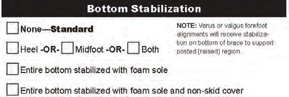 Request in Bottom Stabilization section of order form.