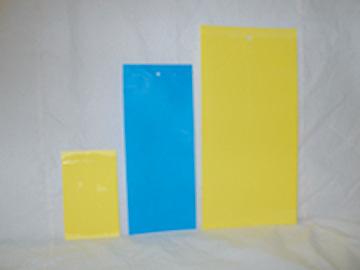 STICKY STRIPS & RED BALL TRAPS A,B C D E A YELLOW STICKY STRIPS Yellow sticky strips are bright yellow plastic sheets coated on both sides with a specially formulated sticky glue.