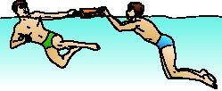 Swimming Rescues. Don t assume that all victims will reach for the aid. You may need to push the float under the victim s arms, into his chest, or into contact with his hands.
