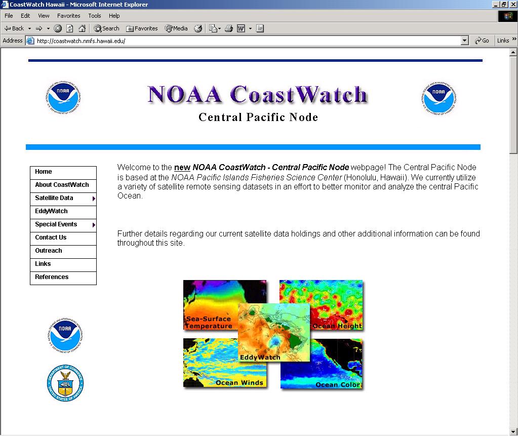 Main Webpage: Information about CW & CW Central Pacific Node Contact Information Free & unrestricted access to satellite