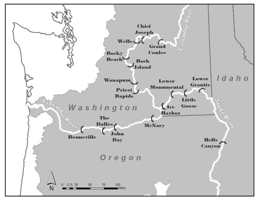 Study Area METHODS Research was conducted at the Adult Fish Facility (AFF) located adjacent to the Second Powerhouse at Bonneville Dam (river km 235) on the north side of the Columbia River (Figure