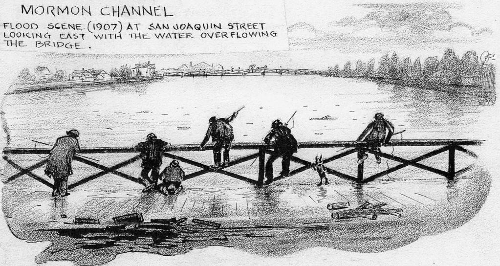 Figure 7. Flooded Mormon Channel, Stockton, 1907.