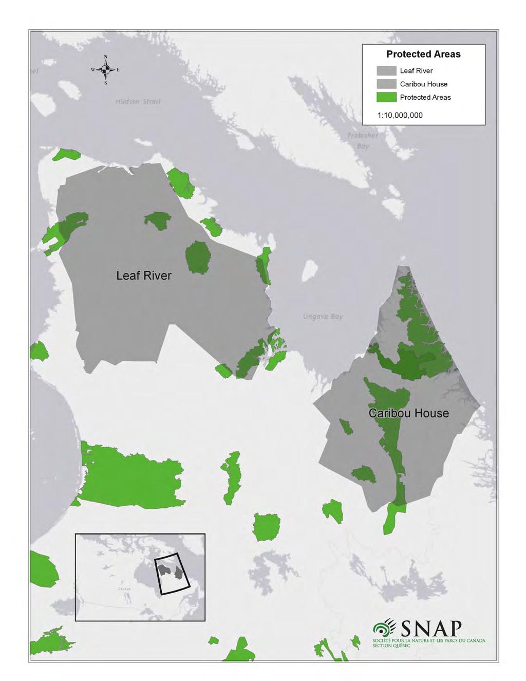 Figure 5: Protected areas relative to calving ranges