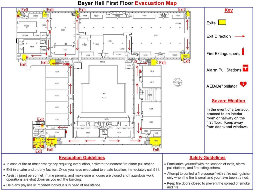 Building Evacuation Maps Maps should be posted in