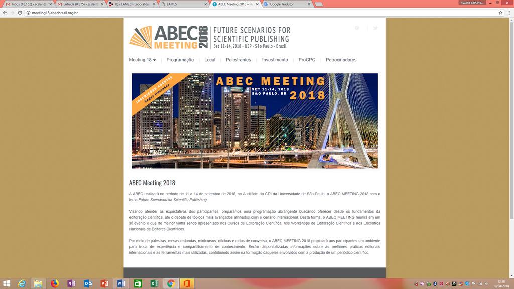 ABEC MEETING Until 2017 ABEC was holding two annual events, the CEC-Scientific Publishing Course and the WEC-Scientific Publishing Workshop.