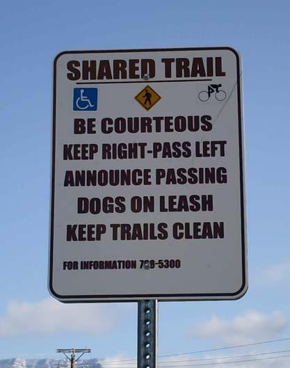 When trail corridors are constrained, the approach is often to locate the two different trail surfaces side by side with no separation.