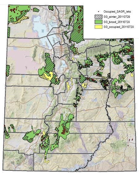 Distribution of Sage-grouse in Utah Approximately 14% of