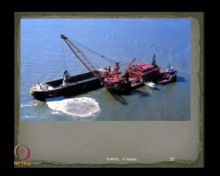 (Refer Slide Time: 06:55) As we saw in the previous lecture, different types of mechanical dredgers, like bucket dredger, dipper dredger, common examples, as we saw in the last lecture, are clam