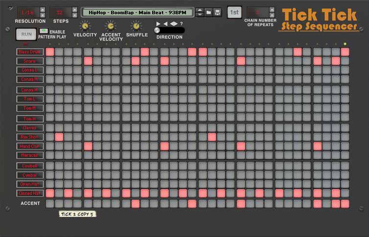 Tick Tick Step Sequencer Tick Tick is a button-style step sequencer for Propellerhead Reason.