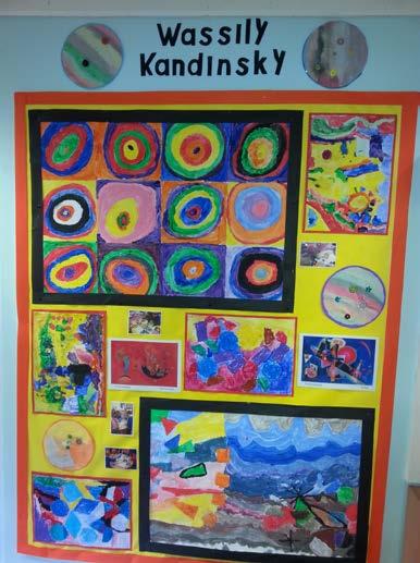 CLASS 2: Class two studied the artist Wassily Kandinsky who got his inspiration from listening to music and painting what he heard.