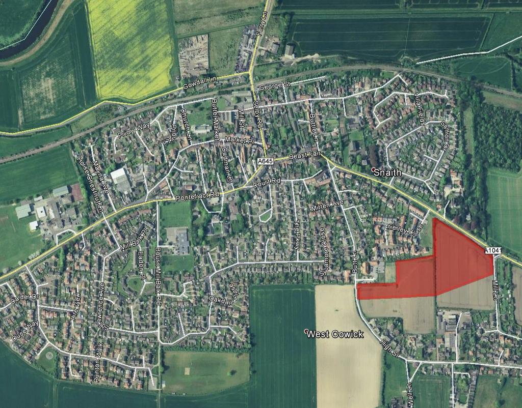 1.3 Site Location, Existing Use & Allocation Status 1.3.1 The application site is located on the southern side of the A1041 on the eastern edge of the town of Snaith, which lies approximately 10km west of Goole in the East Riding of Yorkshire.