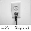 3.1 Turning on device a. Plug the power cable into a power outlet (Fig. 3.3) of the correct voltage and frequency as defined on the manufacturer's technical label (Fig 2.2). 3.2 Turning off device At the end of the usage, press the I/O Switch to place it in the O (OFF) position to stop the device.
