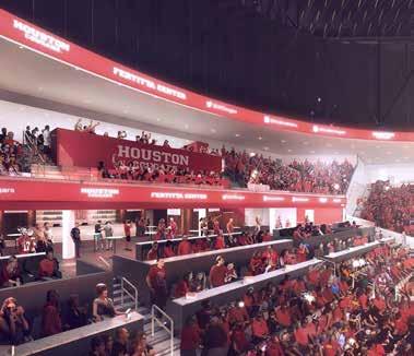 The reconfigured bowl will move mid-court seating locations closer to game action with floor-level seating opposite the team benches for UH students.