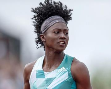 She placed third in the 100-meter final and ranks in the top five in the world in that event.