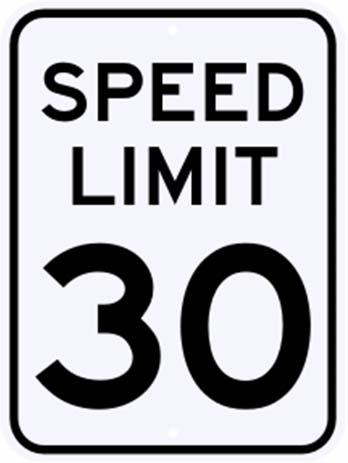 Vehicle Speed Profile 75% of vehicles traveling 30 MPH (Speed Limit) 85%ile Speed is 35 MPH (5 over Speed