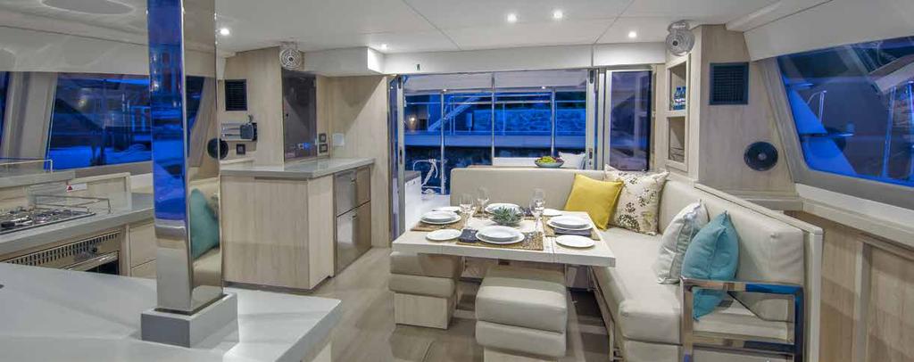 Interior A new standard for comfort The increased volume in the hulls in the Leopard 40 reflects discernably in the size of the cabins