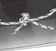 Take the trampoline aft line and knot it onto the port end of the trampoline tube as shown. (figure 10) 7.