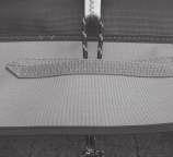 Thread the toe strap tramp lines as shown so they form toe strap guides on the upper side of the trampoline and grab