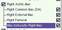 TAVR- Max tortuosity Right Iliac Select Tortuosity from the dropdown menu