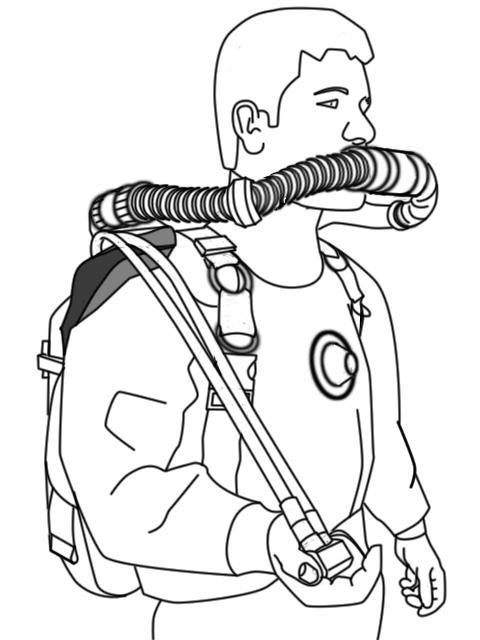 Rebreather Configuration Exhale T piece with integral water-trap Back Mounted Exhale counterlung Pull