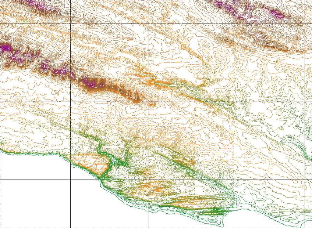 Figure 7. Elevation map for a meteorological station in South Africa (data courtesy of the WASA project). Three contour intervals are used: 5 m close the site and 10 and 20 m further away.