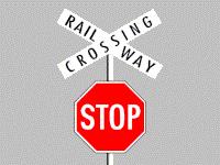 - Stop at all times and proceed when safe to do so. - Slow down to 10 km/h, then proceed through the crossing. - Stop, only if a train is at the crossing.