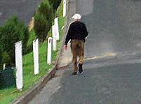 PD027 - Pedestrians When you see older people on or near the road, you should - - Slow down and take extra care because they may not see you until you are very close.