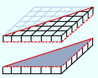 Lesson 23 What could we do to cut the volume of the right triangular prism pictured on the right in half without changing the base?