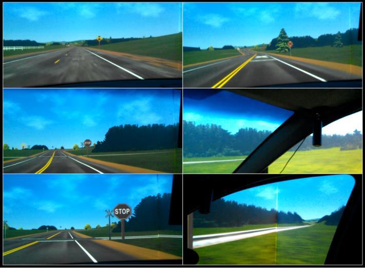 Driving Simulator Scenarios Two-lane rural roads Clear weather RR crossings: 1. Basic settings advanced warning sign & crossbuck 2. Basic settings + STOP sign 3.