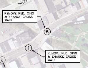 Pedestrian Crossings & Spring Street Remove existing pedestrian signal.