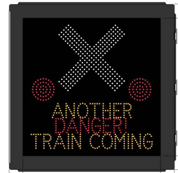 Pedestrian Active Warning Sign Another Train Coming Enhances safety by providing additional visual and audio warning