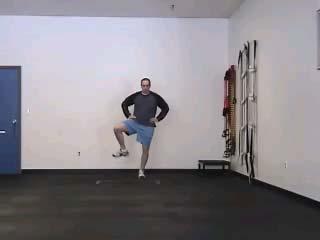 Open and close the gait Hip motion, balance March leg up in front and then abduct hip Keep ankle dorsiflexed Leg