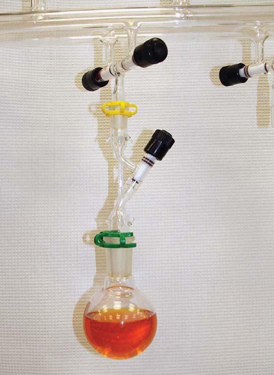 Experimental Methods and Techniques: Basic Techniques 203 Figure 6 A round bottom flask fitted with an adaptor and attached to a high vacuum line.
