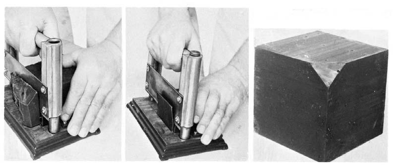 FIG. 3 Preparing Block Sample for Penetration Measurement angle of approximately 4, across the rim of the cup (Fig. 2), retaining the portion removed (Note 4).