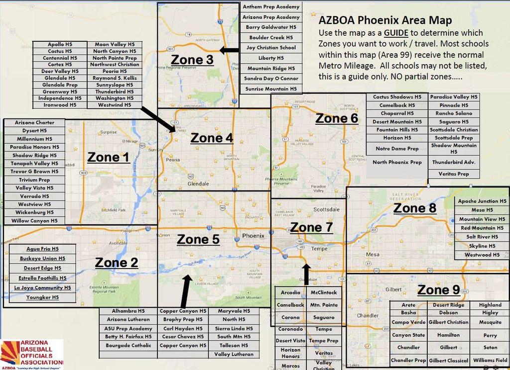 Choose the Zones of Area