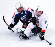 Para Ice Hockey Gangneung Hockey Centre About the Sport Medal deciding event Game Information In November 2016, ice sledge hockey changed its name to para ice hockey.