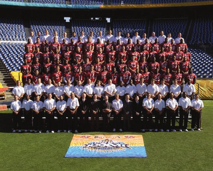 JANUARY 26, 2003 QUALCOMM STADIUM (67,603) in team history. Jon Gruden became the youngest head coach at age 39 to win a Super Bowl as the Buccaneers top-ranked defense stifled the Raiders No.