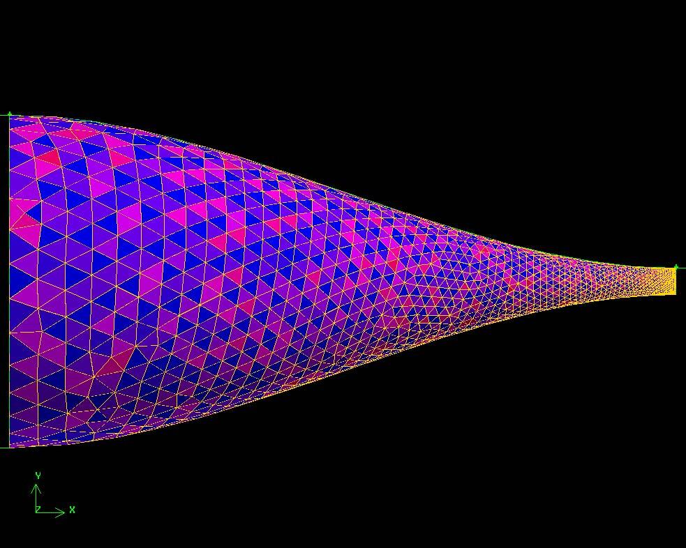 Applications of CFD in Natural Gas Processing and Transportation 19 Fig. 17. Tetrahedral mesh elements in the converging section of the nozzle (Section 2).