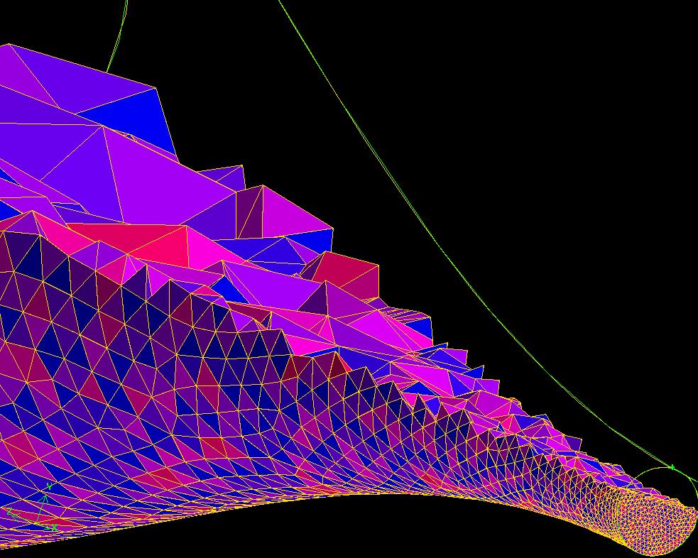 20 Computational Fluid Dynamics Fig. 18. A planar cut view of the mesh elements in the converging section of the nozzle (Section 2) 3.