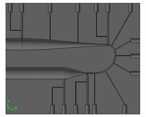 F Applications of CFD in Natural Gas Processing and Transportation 21 Fig. 19. The bottom piece of the pilot test nozzle system.