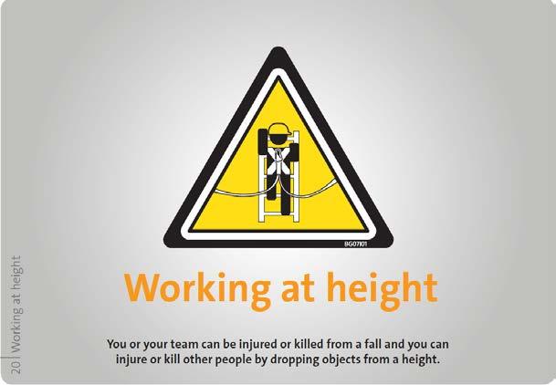 The CONTRACTOR/PURCHASER must minimise the need to work at height; if the need cannot be eliminated the CONTRACTOR/PURCHASER must ensure that Safe Work Systems are established and