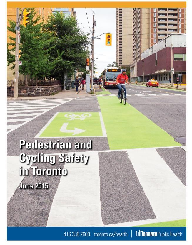 Pedestrian and Cyclist Safety On average, there were 2050 pedestrians and 1095 cyclists who were injured as a result of a collision with a motor vehicle per year in Toronto between 2008 and 2012.