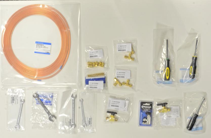 6850 Series GC Site Preparation Table 30 Installation kits (continued) Kit Part number Kit contents Recommended for TCD/ECD, MS, and MSD: GC Supply Gas Installation Kit 19199M Includes 1/8-inch brass