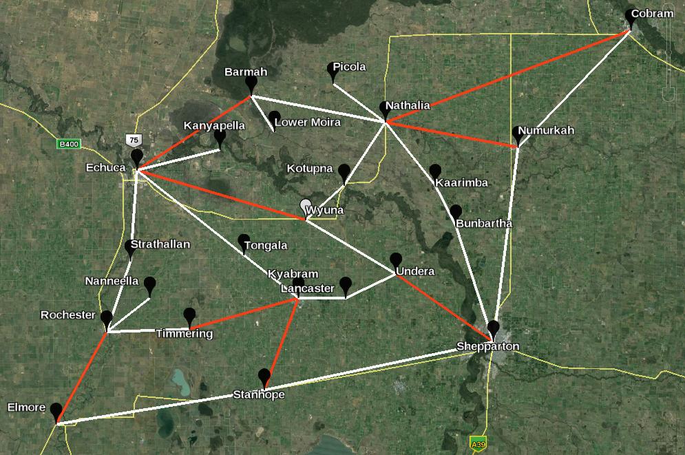 Case Study Figure 2: Optimal transportation network showing