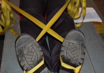 length of webbing and place over individual s feet (Figure 3).