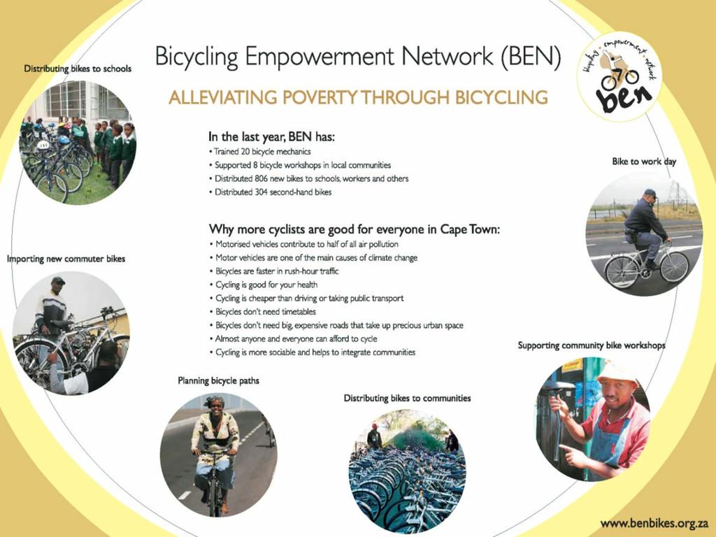 09/06/2012 MOVEMENT: the Bicycle Bicycle mobility enables poverty reduction by offering opportunities.
