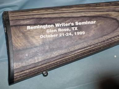 engraved 1998 Remington Writers Seminar on floor plate, see photo